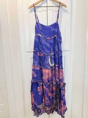Spell Purple and Pink Floral Maxi Dress-Rare